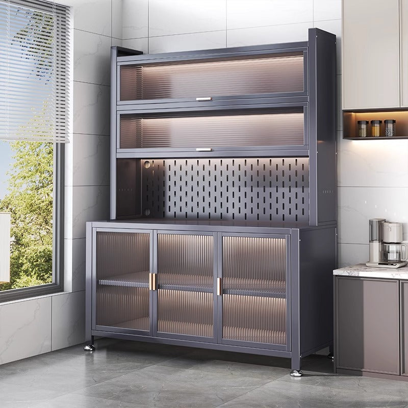 Kitchen storage cabinet thickened dustproof sideboard floor-standing multi-layer microwave oven storage cabinet cupboard with door cupboard