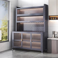 Kitchen storage cabinet thickened dustproof sideboard floor-standing multi-layer microwave oven storage cabinet cupboard with door cupboard
