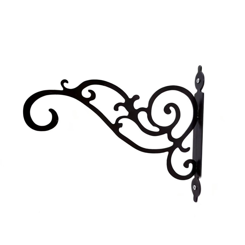 European-style wall-mounted iron flower basket, wall decor hanging basket, flower rack, hanging plant stand, living room balcony green plant ornament, black