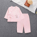 Spring & fall newborn monk suitsuit pink elephant pure cotton baby tie backseparates clothes baby bottom pajamas