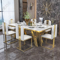 Marble dining table - modern luxury, high-end restaurant style - rectangular marble table
