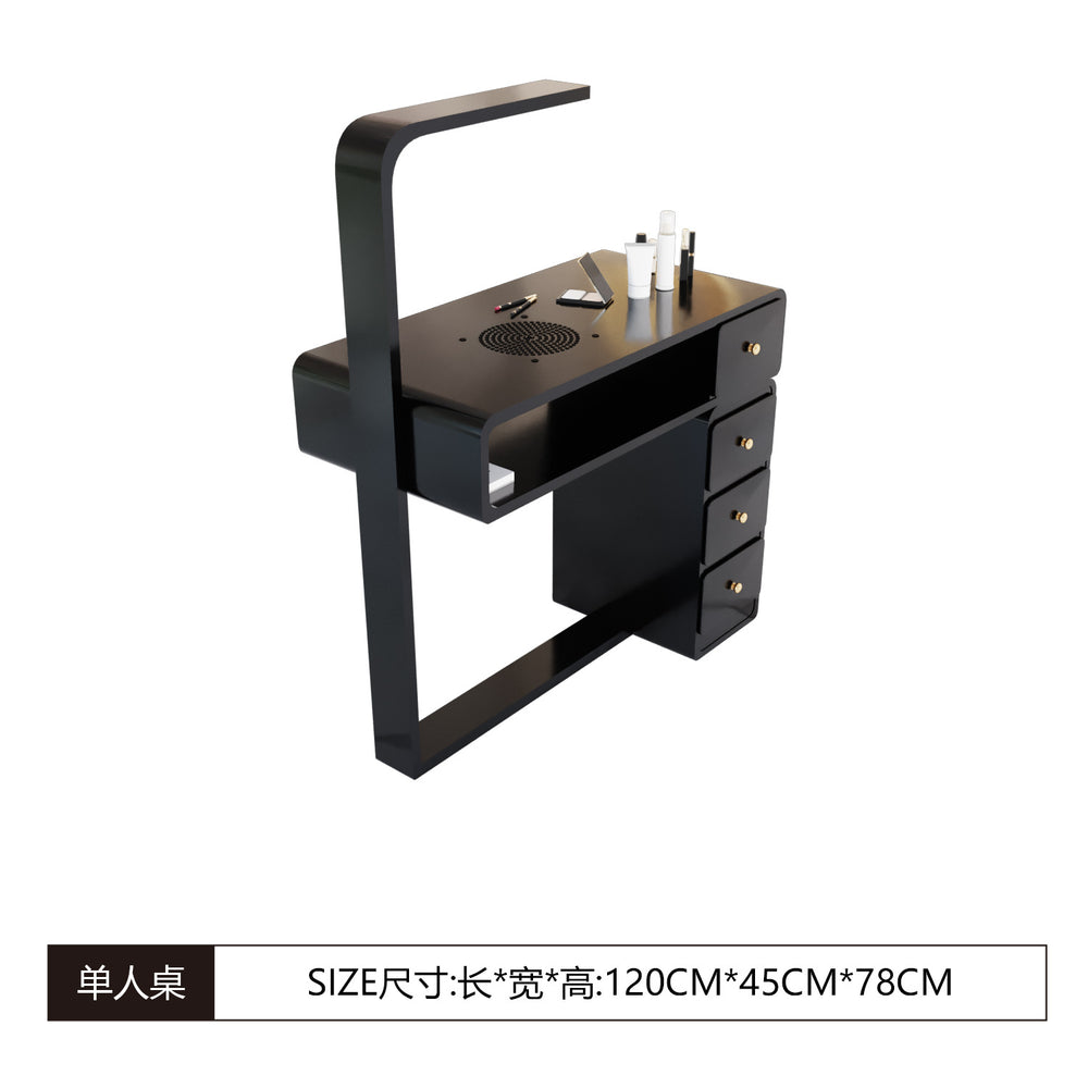 Manufacturer's new arrival porcelain-free manicure table with marble tabletop, dust-proof with vacuum cleaner socket, manicure table and chair set