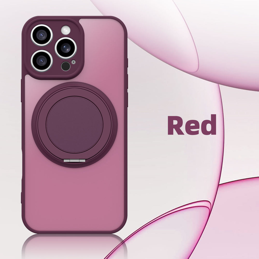 Iphone 17 phone case - new skin-feel matte finish with 360° magnetic stand, universal fit for apple 16 pro max