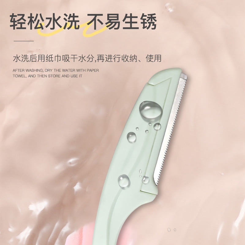 Factory custom foldable eyebrow razor for women, specialized eyebrow trimmer with safety guard, wholesale beauty tool, anti-scratch eyebrow razor