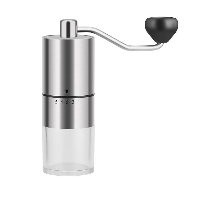 Hand-cranked portable coffee grinder, stainless steel hand grinder, small household external adjustment wood grain