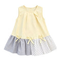 Summernew arrival baby girl patchworkk-styledressasymmetricaldresswestern style sleeveless korean style vest dress