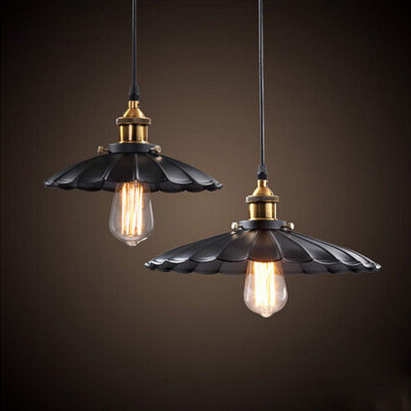 American rural industrial style retro wrought iron small chandelier restaurant aisle cafe bar counter single-head lotus leaf hanging lamp