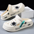 Cartoon clogs for men, summer soft sole outdoor wear, non-slip half-toe indoor home thick sole slippers, couple's beach sandals