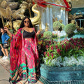 supply of african women's chiffon digital printing abaya + loose pants suit