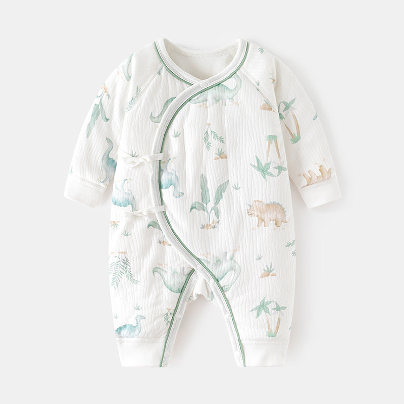 Babibele quilted romper - lightweight cotton, seamless bodysuit, autumn/winter pure cotton newborn butterfly outfit, baby crawling suit