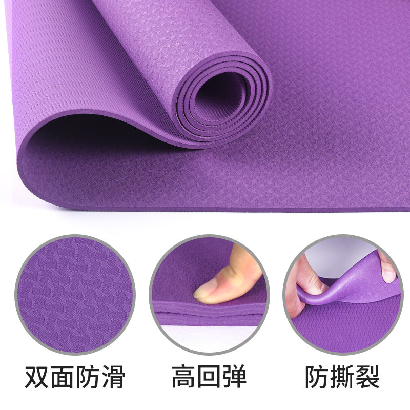 Tpe yoga mat - amazon cross-border fitness, shock absorption, soundproofing, thickened, non-slip, silent yoga mat - minor imperfections - dance mat