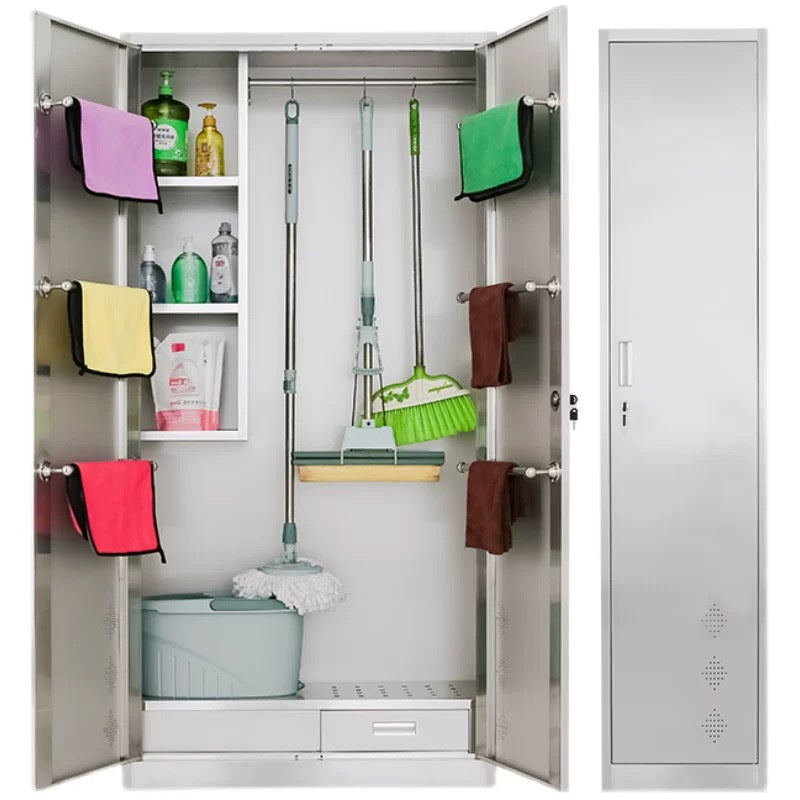Stainless steel cleaning cabinet sanitary cabinet storage cabinet cleaning cabinet school classroom mop broom tool locker