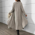 2025fall and winter cross-border pleated longlong sleevescardigan windbreaker outer knittingoutwear lined dress suit