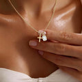 New arrival amazon geometry 12 birthstone square pendant cross inlaid rhinestone necklace lady necklace