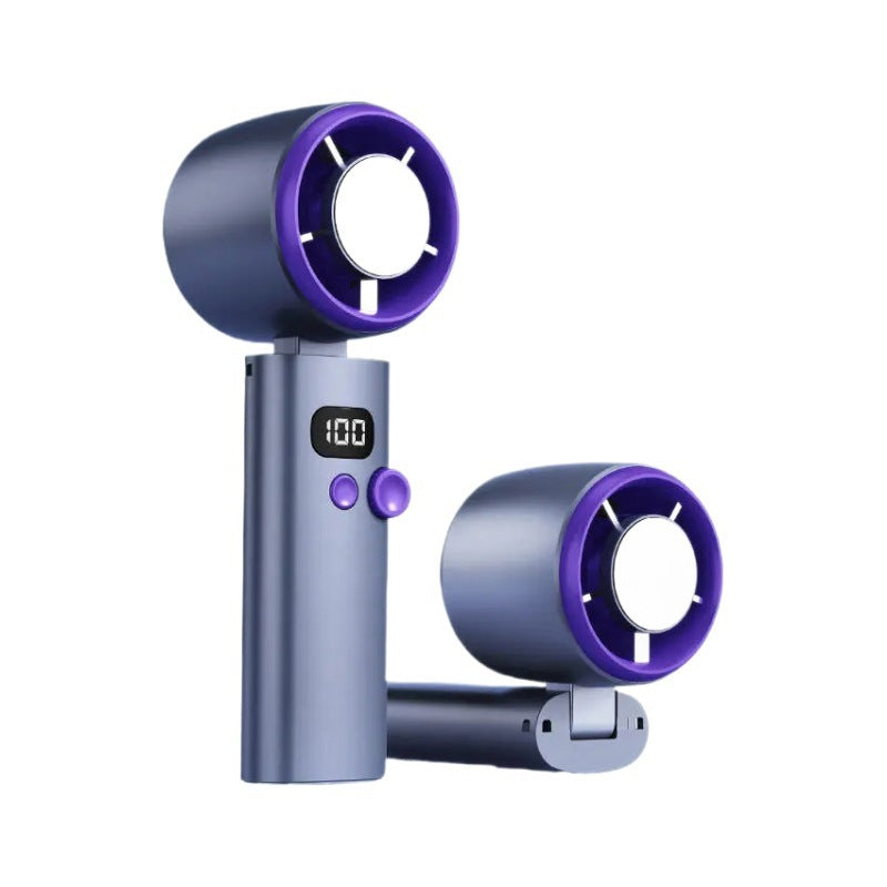 super strong wind ice compress small fan handheld charging small fan high-speed turbine digital display cooling outdoor small fan