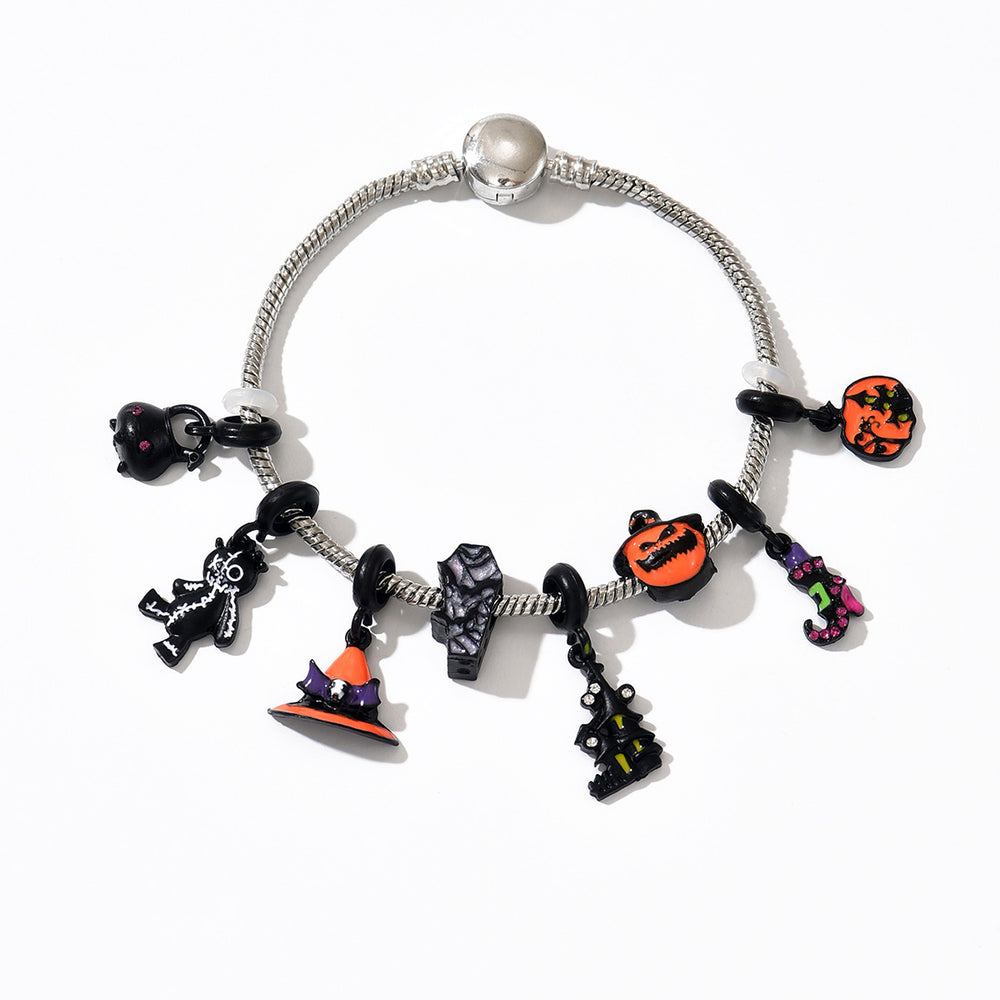 Halloween themed bracelet wholesale fashion cross-border jewelry niche ins cold hip-hop skull cat bracelet