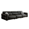 Source factory small black cow genuine leather sofa modern small apartment sofa living room down black leather sofa