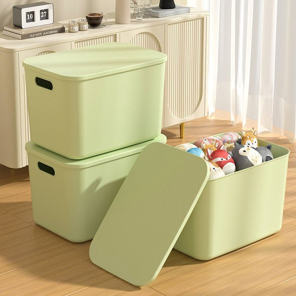 Storage box with lid, sundries storage, plastic desktop finishing, snacks, toys, dormitory clothes, cosmetics, wardrobe storage