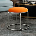 Accessible luxury stoolfor homesoft bag short stool steel bar stool portable practical shoe changing stool coffee table stool carbon steel frame round stool no