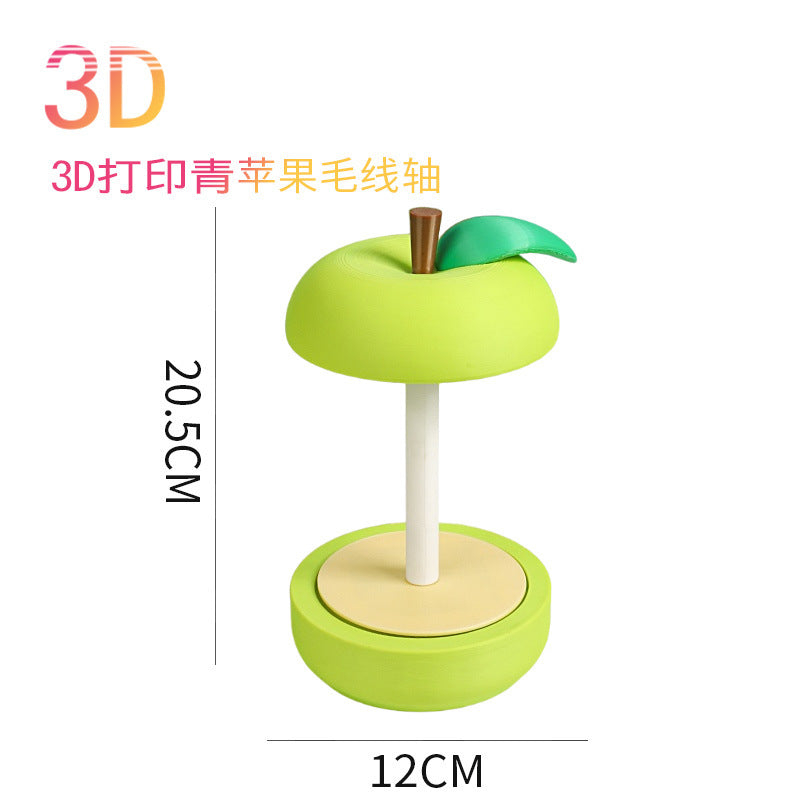3d printed cartoon apple yarn spool double single axis home portable yarn rotating shaft holder tool