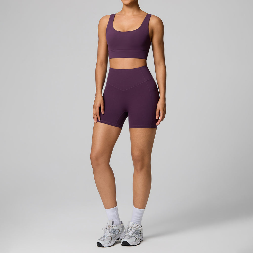 European and american cross-border women's high-waisted tummy control shaping activewear set - running compression quick-dry yoga outfit