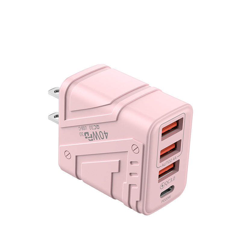 exclusive 3usb+pd mobile phone charger, multi-u port european and american standard british standard four-port fast charging head, new plug