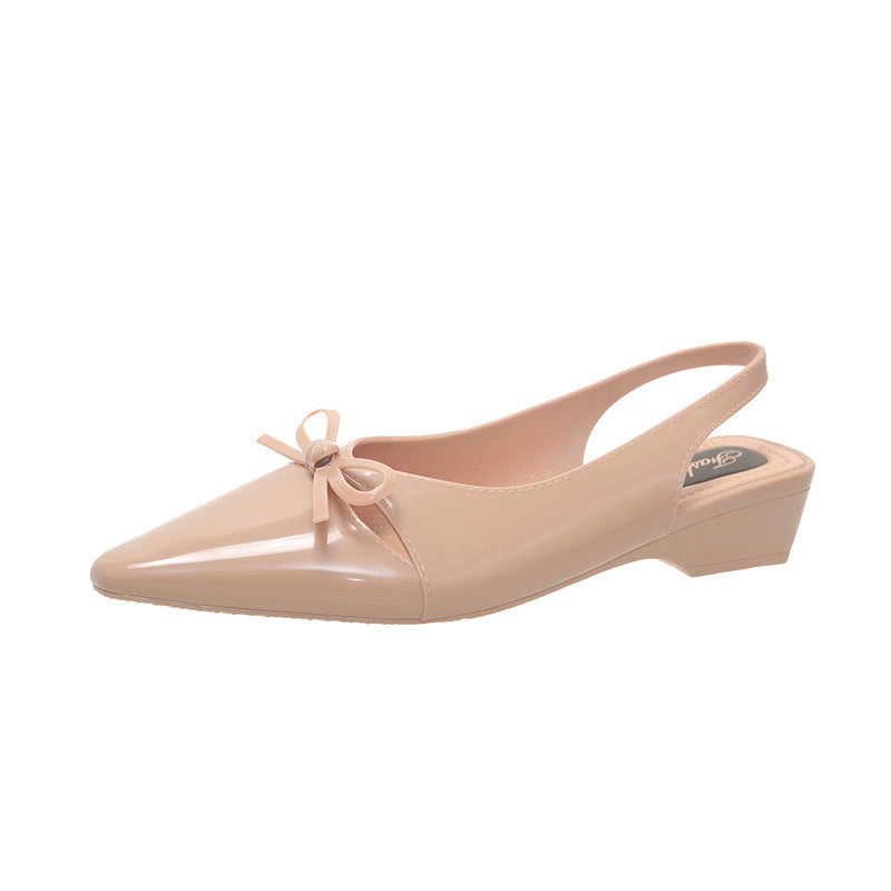 2026new arrival sandals pointed toe women's high heels easiest for match mary jane thick heel sandals back empty shallow mouth fashionoutwear sandals