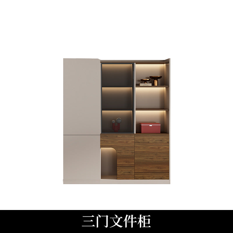Office minimalist modern file cabinet wooden document financial records small cabinet low cabinet panel drawer style