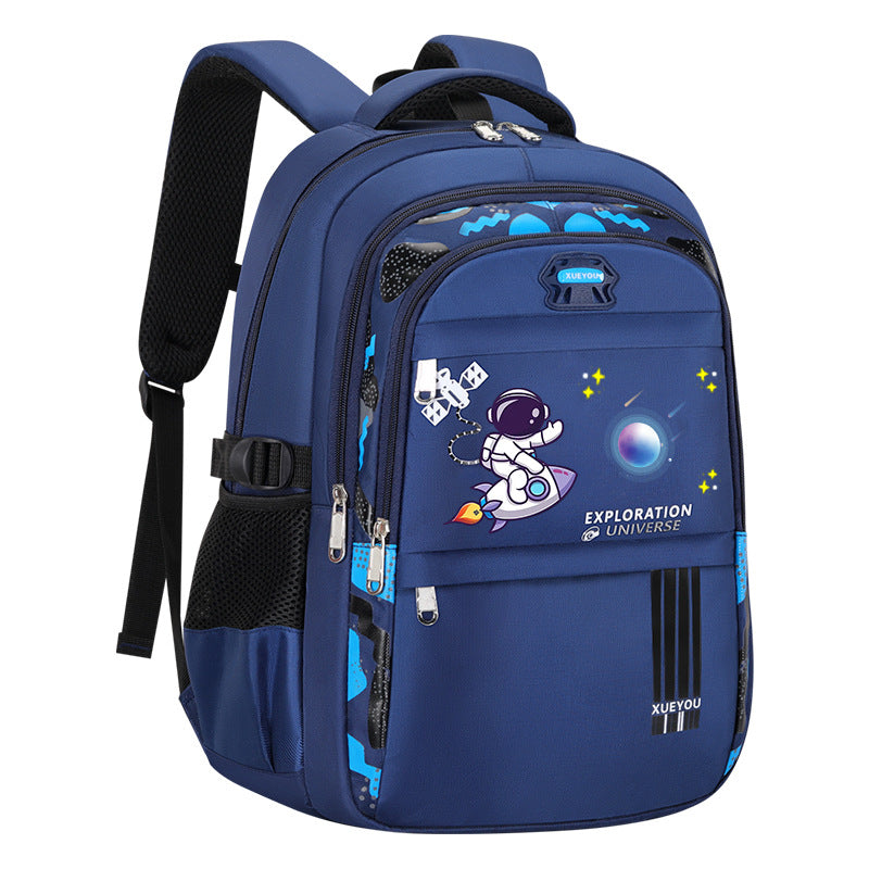foreign trade schoolbag for primary school boys, first to sixth grade, large capacity, lightweight, spine-protecting and burden-reducing kids backpack