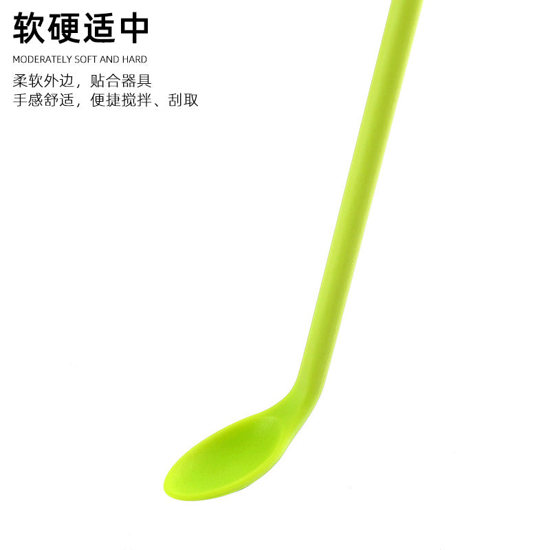 Double-ended mini silicone spatula spoon - dual-tip scraper for bread, jam, baking, and cosmetic bottle cleaning