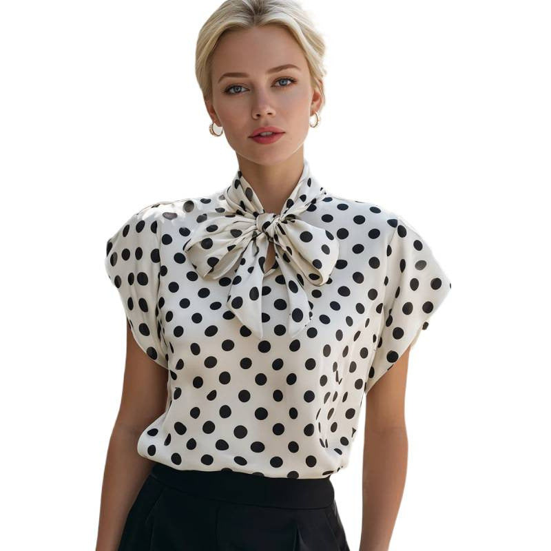 Shipped: new bow-tie collar elegant commute versatile blouse for women - perfect for us & european independent stores