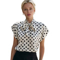 Shipped: new bow-tie collar elegant commute versatile blouse for women - perfect for us & european independent stores