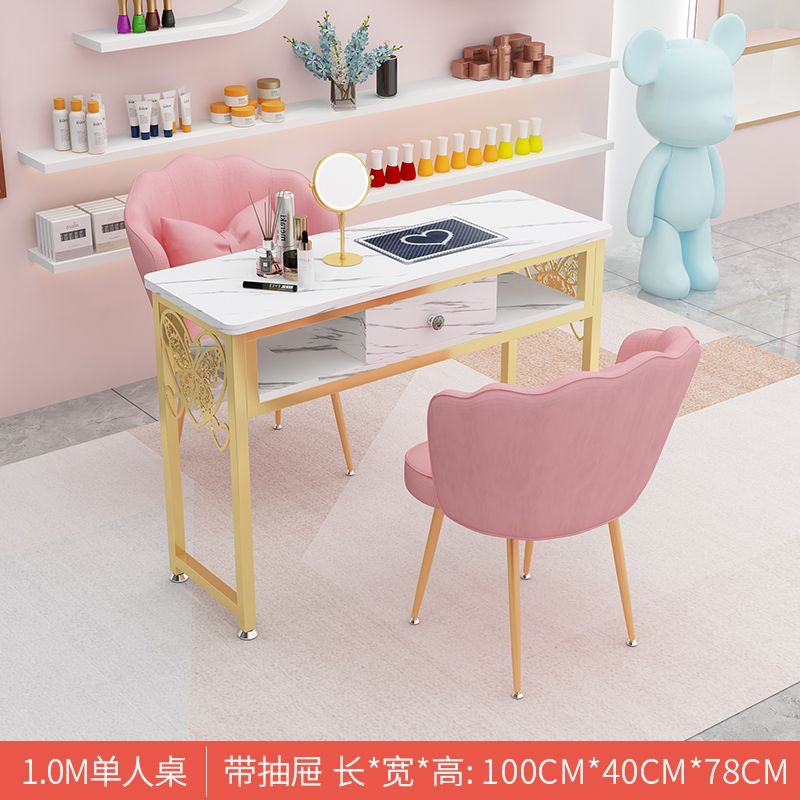 Accessible luxury high-power vacuum cleaner manicure table and chair imitation marble suit double popular table economical manicure table
