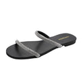 Popular easiest for matchelegant sandals 2023 summer new arrival fairy style one-piece rhinestone flats toe sandals for outwear