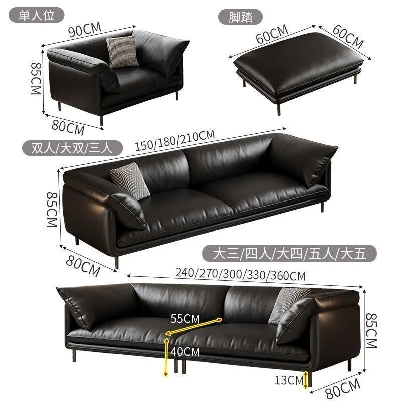 French retro oil wax leather sofa - perfect for living rooms, small spaces, and mid-century modern offices - brown american style