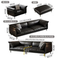 French retro oil wax leather sofa - perfect for living rooms, small spaces, and mid-century modern offices - brown american style