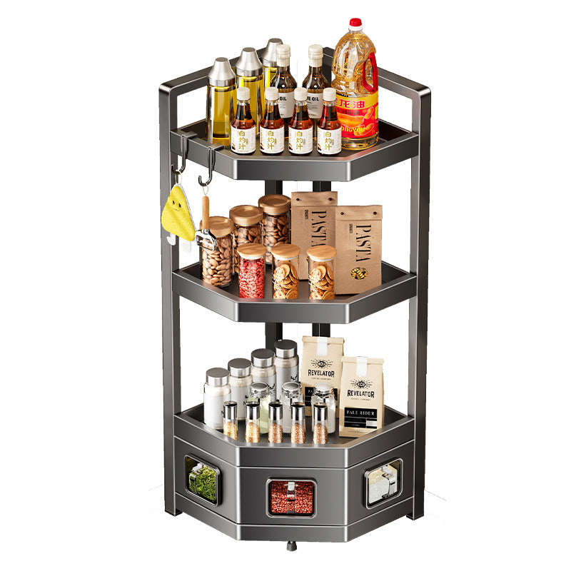 Kitchen Countertop Seasoning Shelf Household Multifunctional Seasoning Oil Salt Sauce Vinegar Storage Box Seasoning Storage Shelf