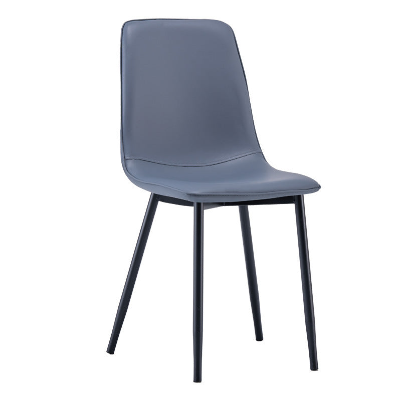 Hotel for homemulti-coloraccessible luxury leather casual reception chair carbon steel frame casual chair pressure resistant spoon chair dining chair