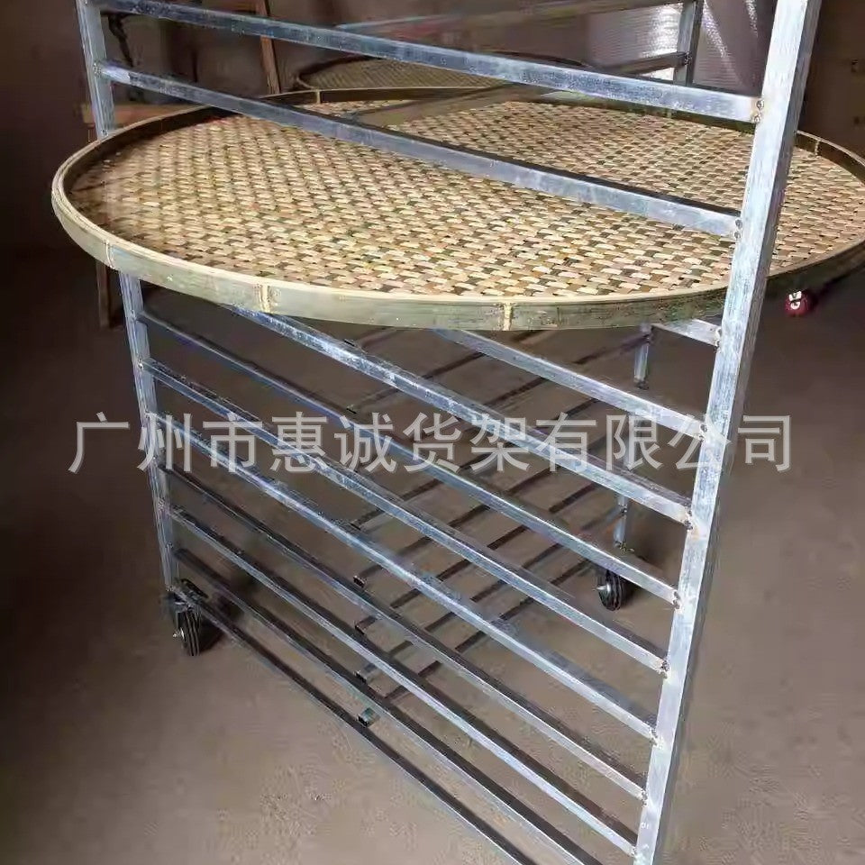 Customized bamboo sieve placement rack Iron rack Drying rack Stable steel rack Bamboo dustpan rack