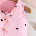 european and american style baby summer outfit: sweet heart pattern kids' set - princess-inspired sleeveless vest dress