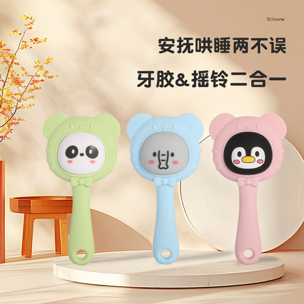 Cross-border new products, silicone, hand rattle, toothpaste, baby early education, puzzle, grasp training, baby can gnaw and grind teeth stick