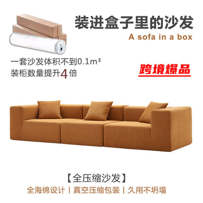 fully compressed sofa compression sofa corduroy fabric sofa for home living room straight row sofa