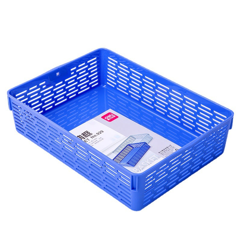 Deli 929 Blue Plastic A4 Document Basket Data Box Storage Basket Document Basket Data Basket Invoice Basket Official Document Basket