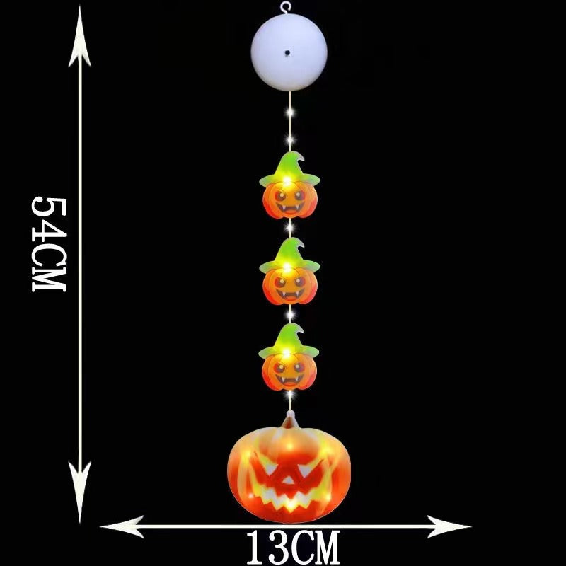 New Halloween suction cup hanging light led ghost festival window light pumpkin spider ghost battery box suction cup lights string