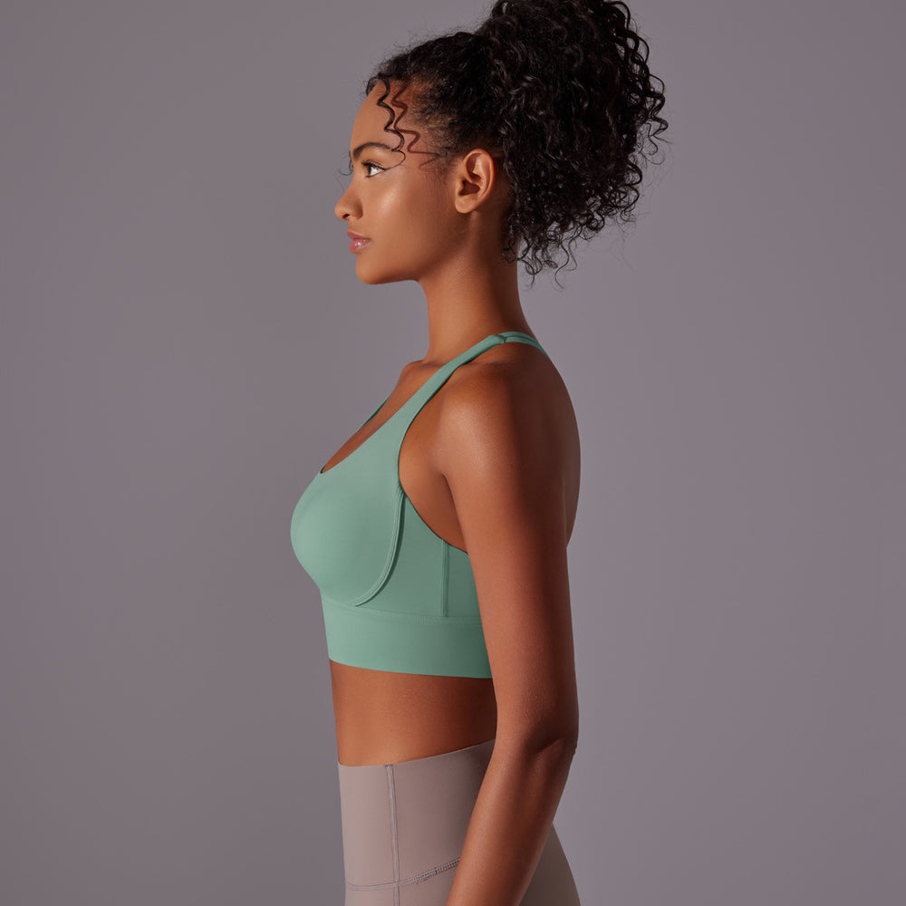 Processing personalized brushed cross back shockproof push-up sports intimates cloud-like yoga sports bra fitness tops