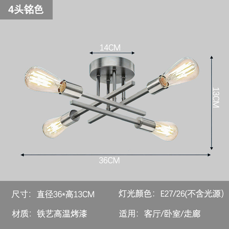 Modern minimalist molecular creative multi-head iron art ceiling light - industrial style for living room, bedroom, dining room, and homestays