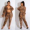 C5989 special offer: no returns or exchanges. please purchase carefully. cross-border fashion women's long-sleeve outerwear and lined pants three-piece set