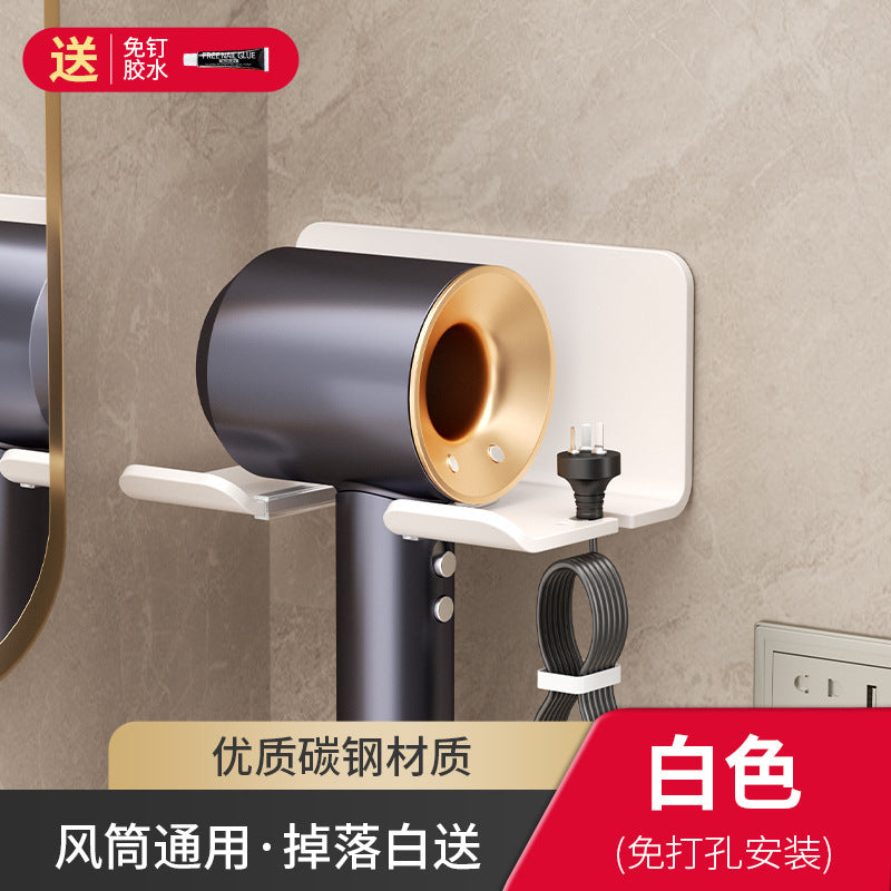 Hair dryer holder - no drilling required, bathroom hair dryer rack, wall-mounted hair dryer stand, bathroom organizer