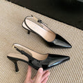 French stiletto closed-toe sandals women's single strap high heels 2026 summer new versatile pointed-toe slingbacks