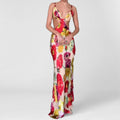 women's summer maxi dress - cross-border european & american style - sexy spaghetti strap printed backless dress